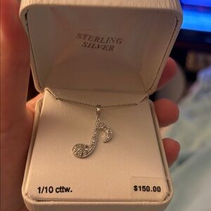 Sterling Silver Music Note Necklace